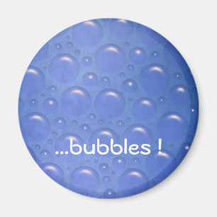 bubbles blue magnet round