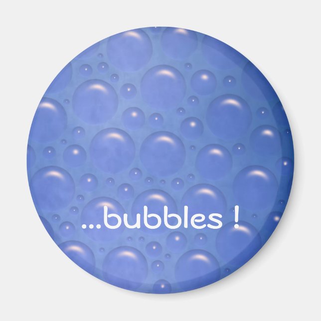 bubbles blue magnet round (Front)