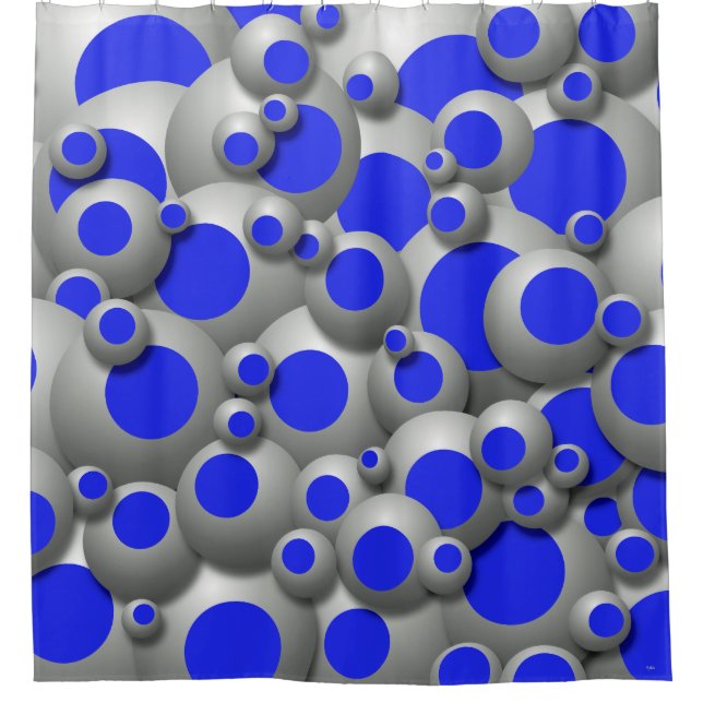 Bubbles bouillonnants Royal Blue Douche rideau (Devant)