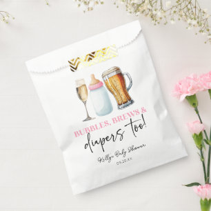 Bubbles Brews and Diapers Too! Baby Shower Favour Bag