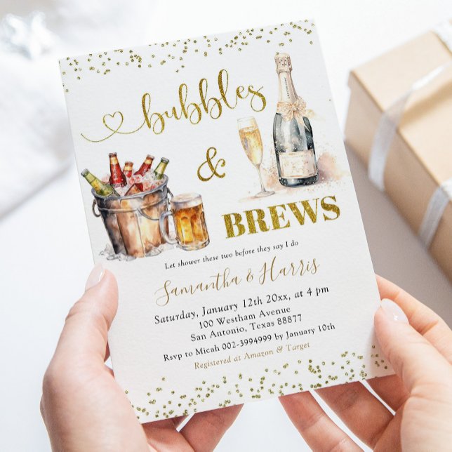 Bubbles & Brews Couple Shower Invitation (Creator Uploaded)