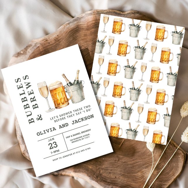 Bubbles & Brews Couples Shower Invitation (Creator Uploaded)