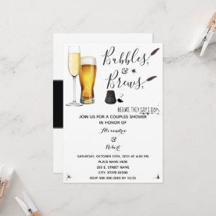 Bubbles & Brews Couples Wedding Shower Invitation