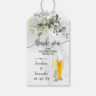 bubbles & brews Eucalyptus succulent favour tag