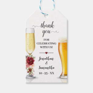 bubbles & brews favour tag marsala bridal shower