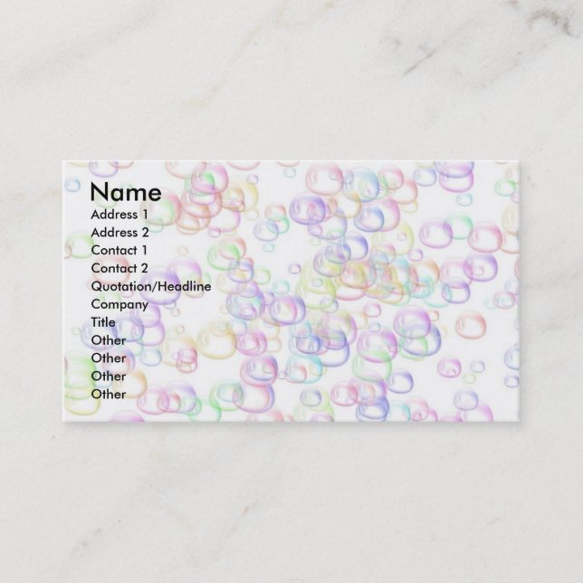 bubbles business card (Front)