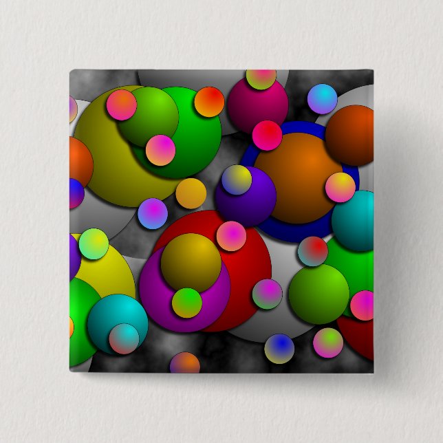Bubbles by Kenneth Yoncich 2 Inch Square Button (Front)