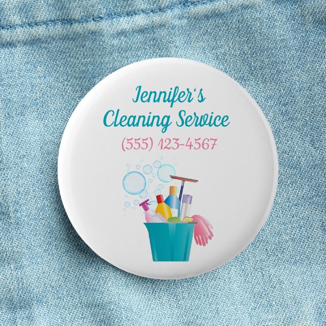 Bubbles Cleaning Supplies House Cleaning Services 2 Inch Round Button (Creator Uploaded)
