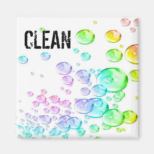 bubbles clen dirty Dishwasher Magnets
