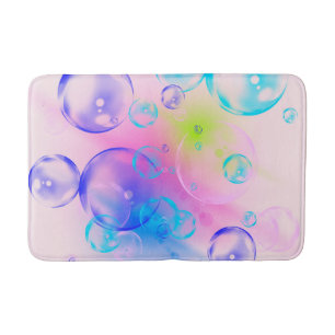 BUBBLES - Colourful Abstract Image of Fractal Art Bath Mat