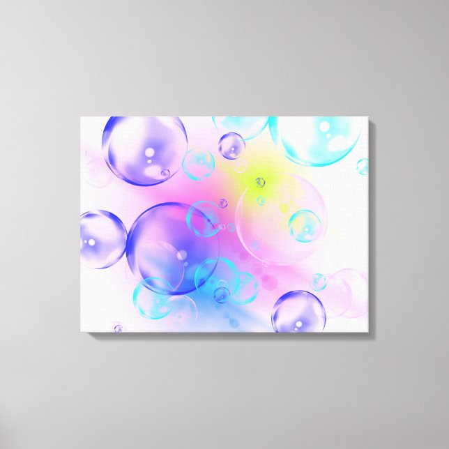 BUBBLES - Colourful Abstract Image of Fractal Art  Canvas Print (Front)