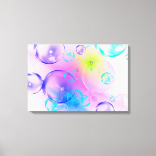 BUBBLES - Colourful Abstract Image of Fractal Art Canvas Print