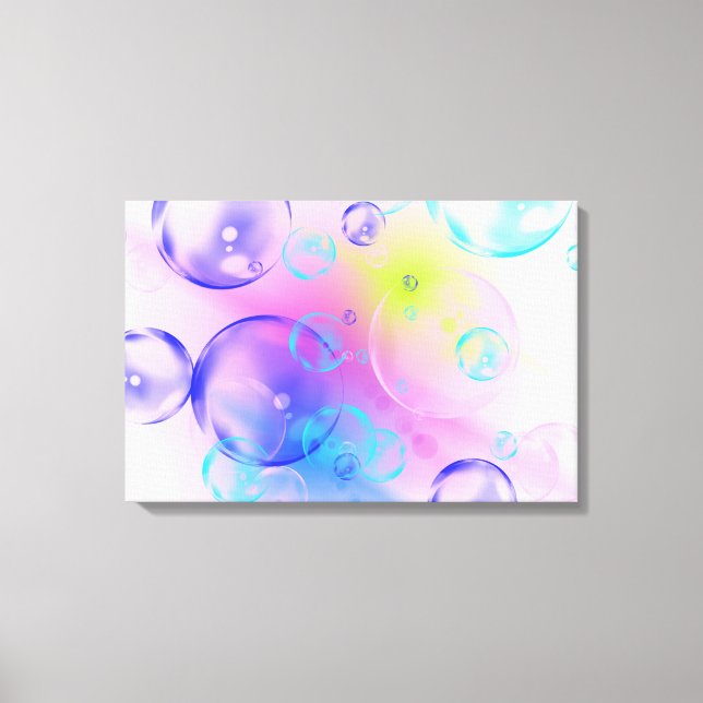 BUBBLES - Colourful Abstract Image of Fractal Art  Canvas Print (Front)