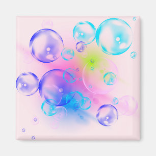 BUBBLES - Colourful Abstract Image of Fractal Art Magnet