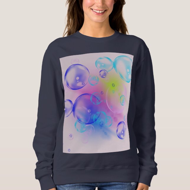 BUBBLES - Colourful Abstract Image of Fractal Art  Sweatshirt (Front)