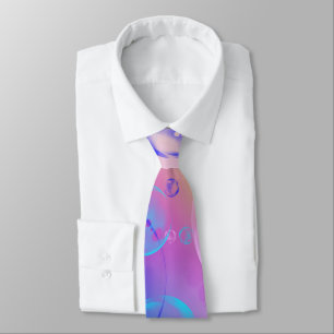 BUBBLES - Colourful Abstract Image of Fractal Art  Tie