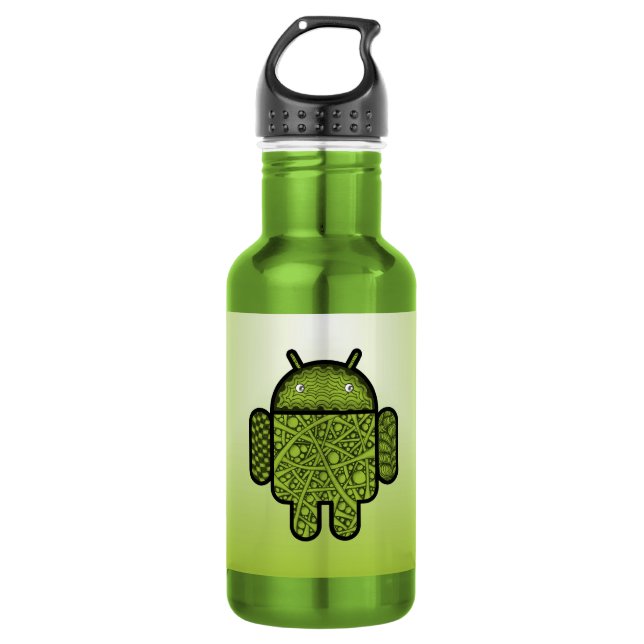 Bubbles Doodle Character for the Android™ robot 532 Ml Water Bottle (Front)