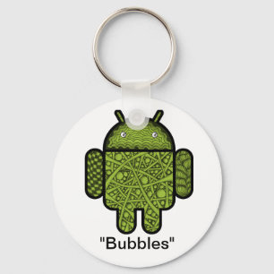 Bubbles Doodle Character for the Android™ robot Keychain