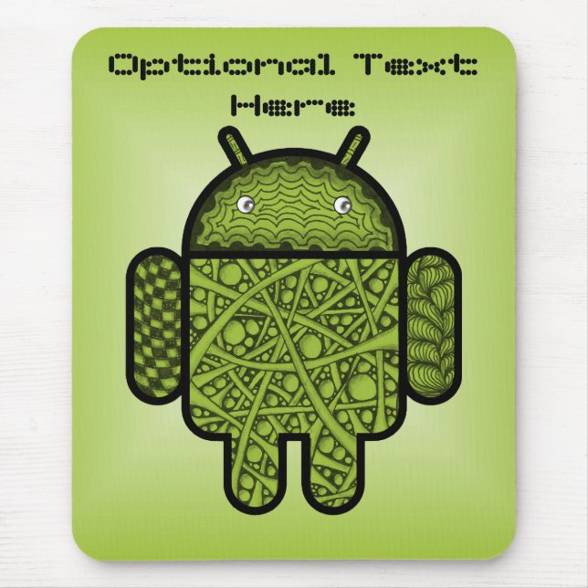 Bubbles Doodle Character for the Android™ robot Mouse Pad (Front)