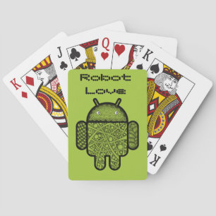 Bubbles Doodle Character for the Android™ robot Playing Cards