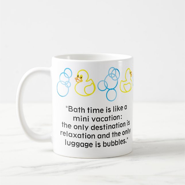 Bubbles & Ducks Bath Time Personalized Mug (Left)