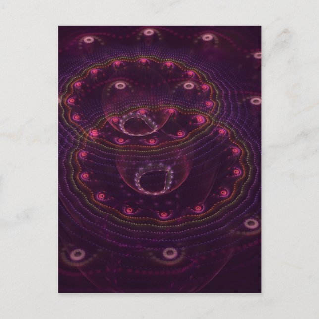 Bubbles in dark purple postcard (Front)
