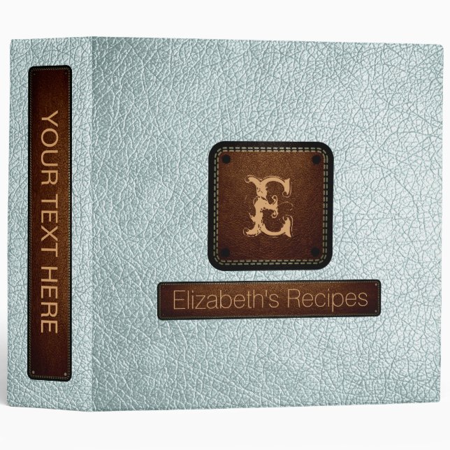 Bubbles Leather Elegant Monogram Binder (Front/Spine)