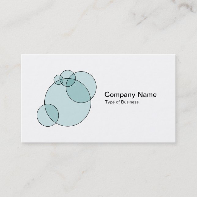Bubbles - Light Blue Green Business Card (Front)
