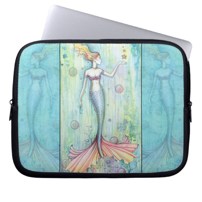 Bubbles Mermaid Laptop Sleeve Protector (Front)