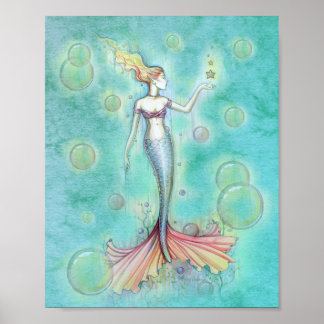 Bubbles Mermaid Print
