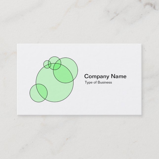 Bubbles - Mint Green Business Card (Front)
