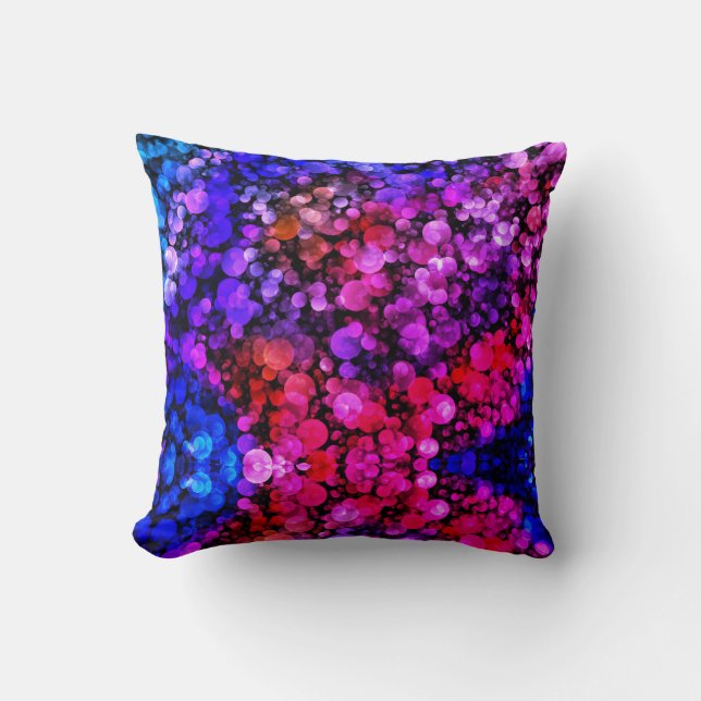 Bubbles minuscules rose pourpre Lancer Oreiller (Recto)
