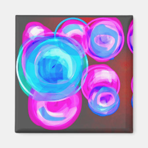 Bubbles Modern Art Magnet