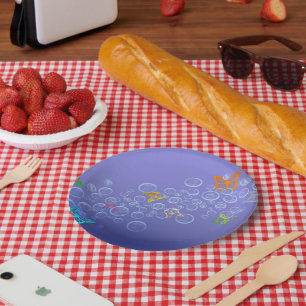 Bubbles n Butteflies Paper Plate