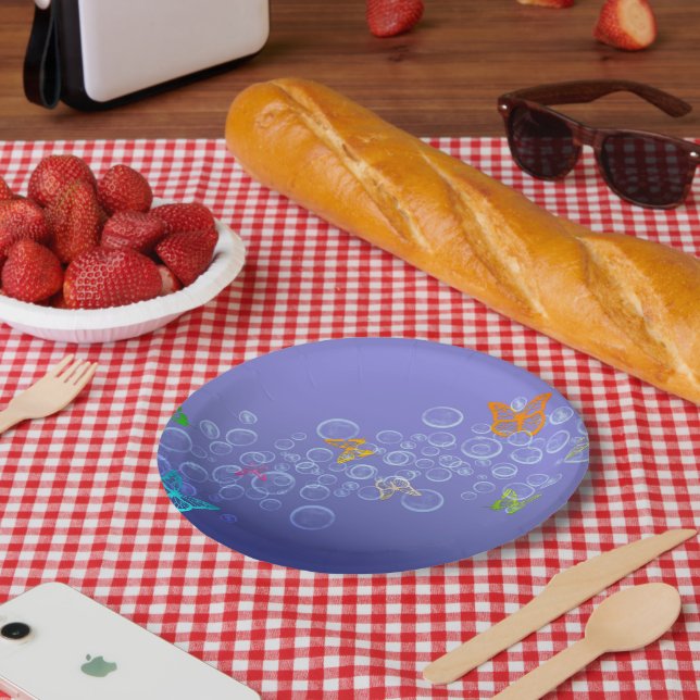 Bubbles n Butteflies Paper Plate (Picnic)