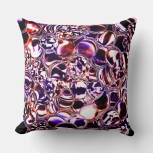 Bubbles of colour glass or precious stone? throw pillow