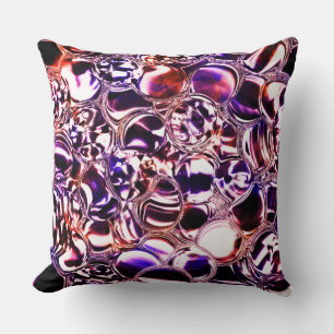Bubbles of colour glass or precious stones? throw pillow