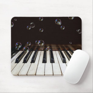Bubbles on Piano Keyboard Mouse Pad