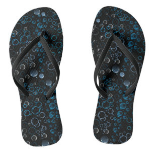 Bubbles pattern 01 Black BG Flip Flops