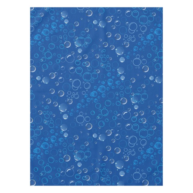 Bubbles pattern 01 Blue BG Tablecloth (Front)