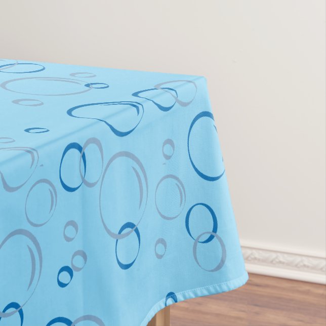 Bubbles Pattern 01.FR.b Lblue BG Tablecloth (In Situ)