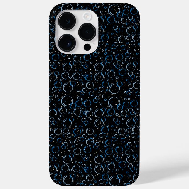 Bubbles Pattern 02.FR.b Black BG Case-Mate iPhone Case (Back)