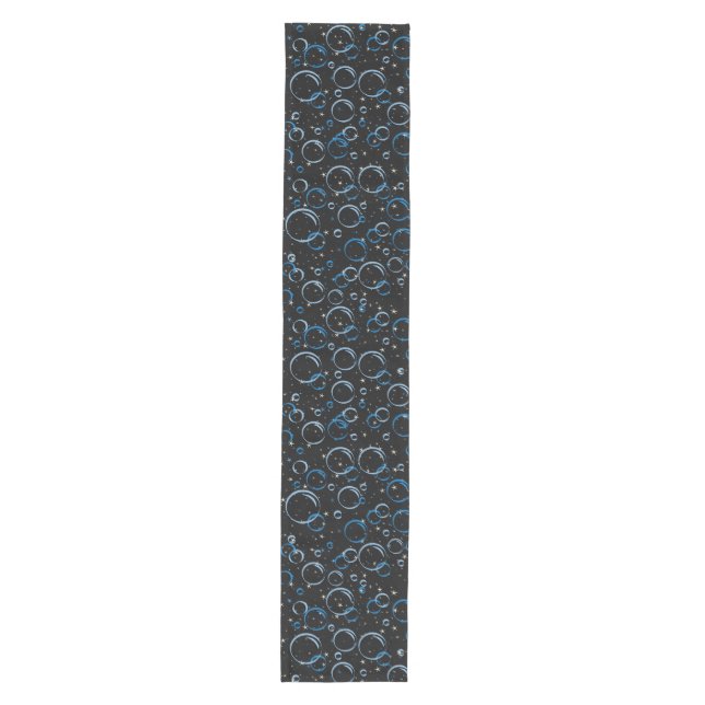 Bubbles Pattern 02.FR.b Black BG Medium Table Runner (Front)