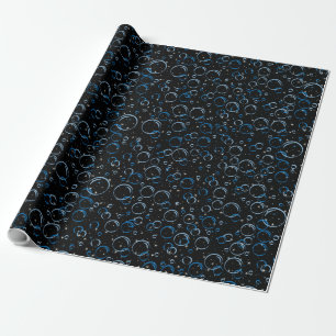 Bubbles Pattern 02.FR.b Black BG Wrapping Paper