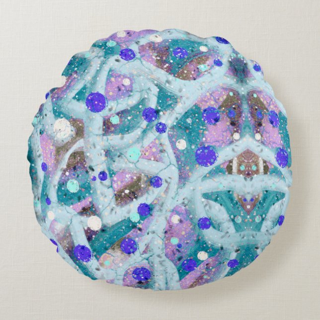 Bubbles pattern  baby bib round pillow (Front)
