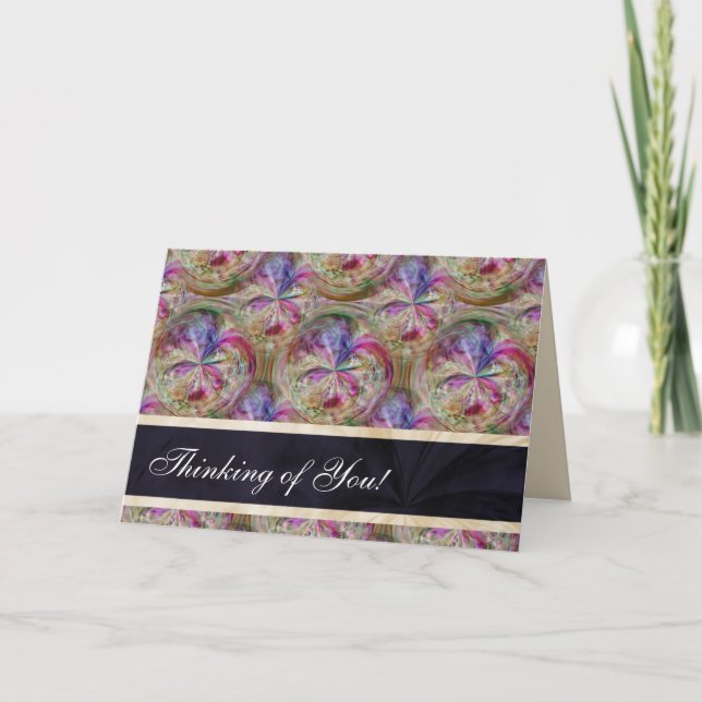 Bubbles Pattern Personalized Thinking of You Card (Front)