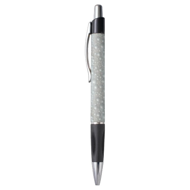 Bubbles Pearls Silver Blue Pens (Top (Vertical))