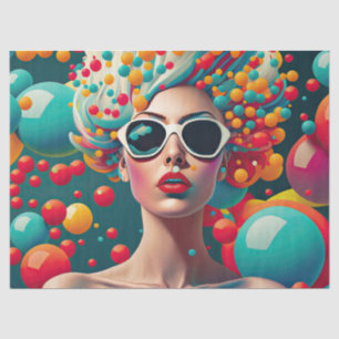 Bubbles Pop Art Decoupage Tissue Paper