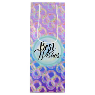 Bubbles Rainbow Wine Best Wishes Birthday Party Gift Bag