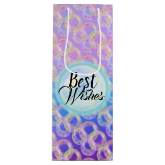 Bubbles Rainbow Wine Best Wishes Birthday Party Wine Gift Bag